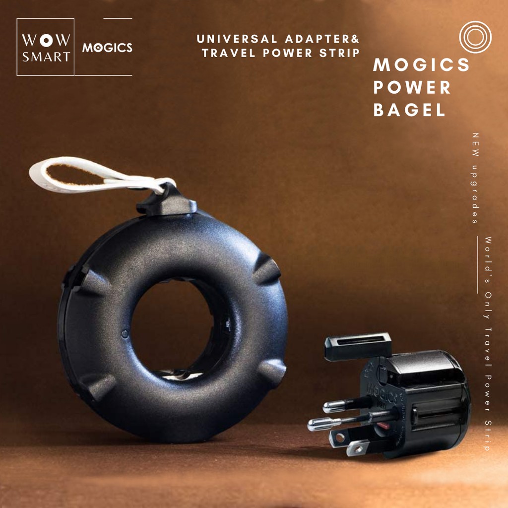 MOGICS Super Bagel Universal Adapter Travel Charger USB Type C อแดปเตอร์ หัวแปลงปลั๊ก ปลั๊กแปลงขา ฟิวส์ ชาร์จเร็วทั่วโลก
