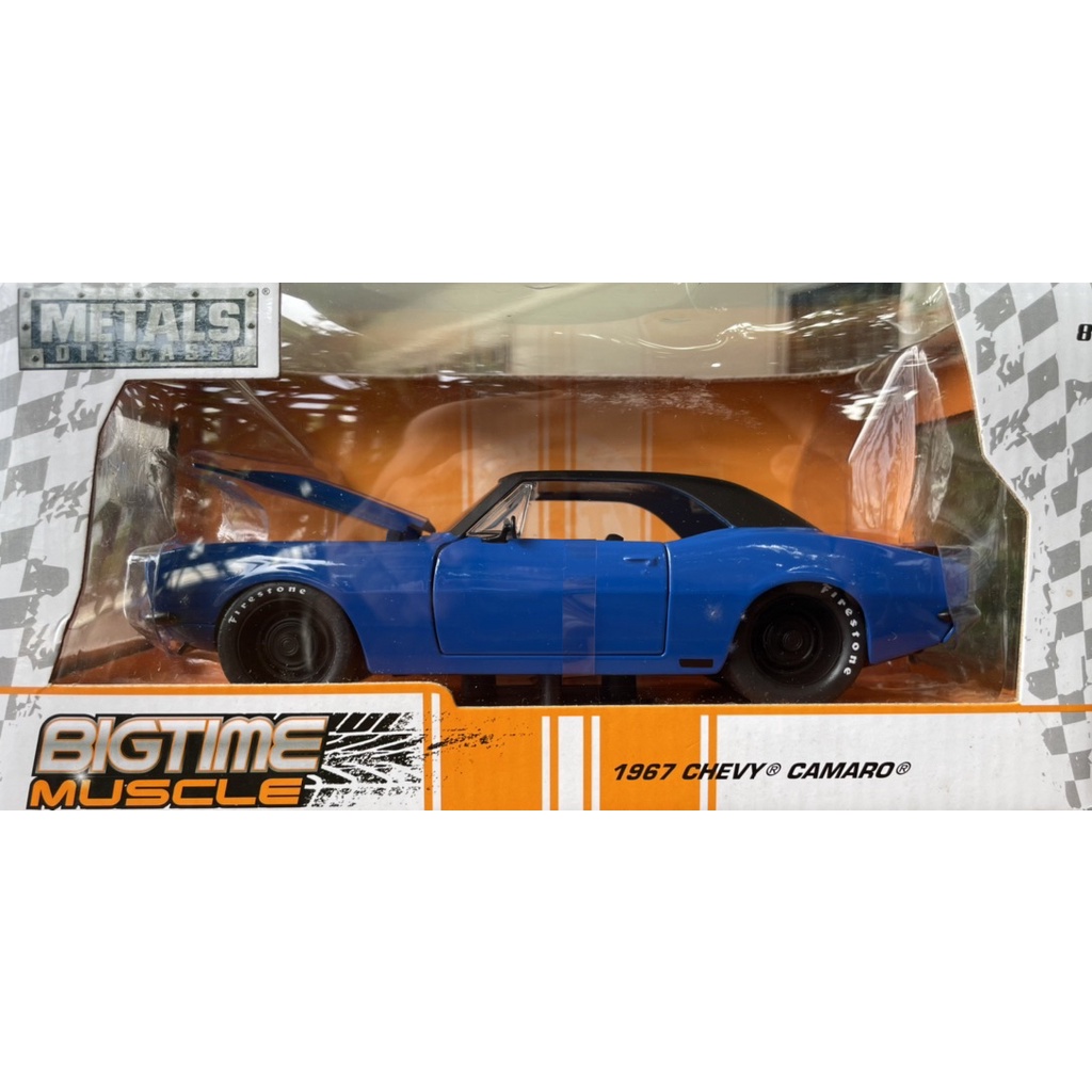 1967 Chevrolet Camaro Blue "Big Time Muscle" 1/24 Diecast Model Car by Jada #98341