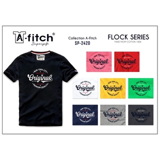 A-FITCH Supersoft T-Shirt SP-2420 เสื้อยืด คอกลม สกรีนกำมะหยี่ ลายสวย ผ้านุ่ม สวมใส่สบาย