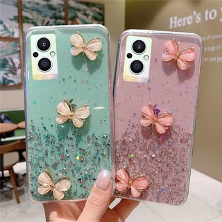 Ready เคสโทรศัพท์ OPPO Reno7 Z 5G New Bling Soft Clear with Three Cute Butterfly Starry Sky เคส Reno7Z Cover