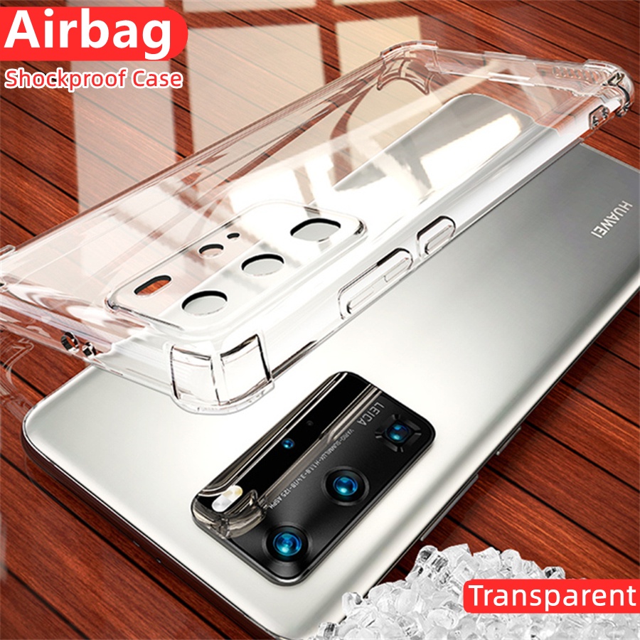เคสโทรศัพท์ใสกันกระแทกสำหรับ หัวเว่ย HUAWEI P40 P40Pro P40Pro+ P40Lite P50 P50Pro P 40 50 Pro plus Lite E 4G 5G โปร Phone Case เคสโทรศัพท์ TPU นุ่มใส ถุงลมนิรภัยสี่มุมด้านหลังแบบบางสบาย