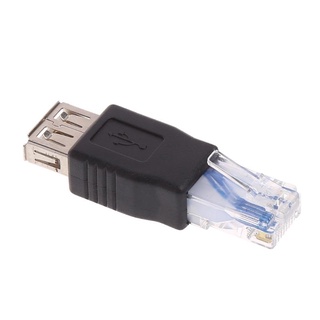 Sel Usb Type A Female To Rj45 Male Ethernet Lan อะแดปเตอร์ปลั๊กซ็อกเก็ตเชื่อมต่อเครือข่าย Lan