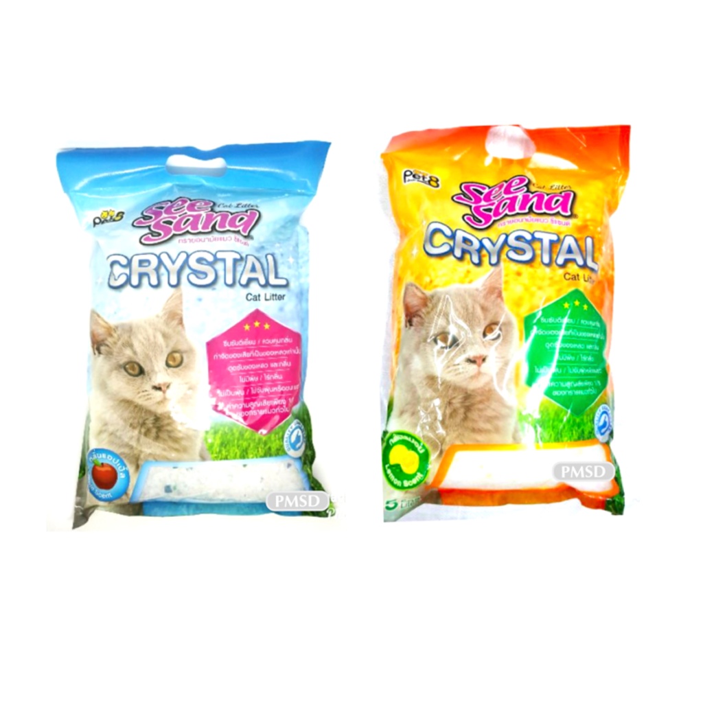 Pet8 Sea Sand Crystal Cat Litter ทรายแมว คริสตัล 5 ลิตร จำนวน 1 ถุง