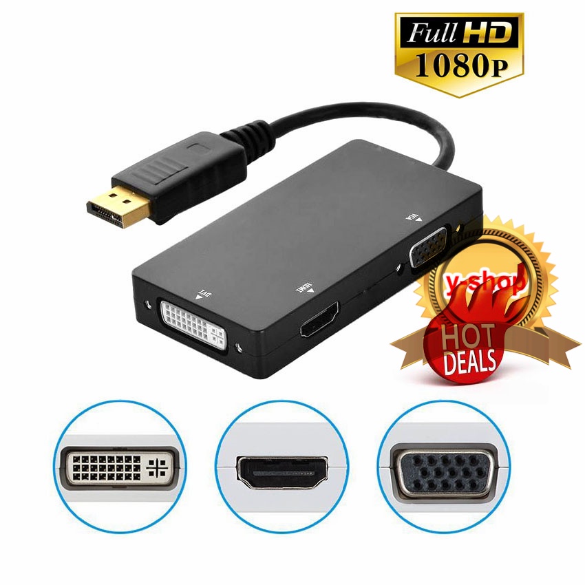 displayport  dp to HDTV vga dvi 3in1 converter cable 20cm