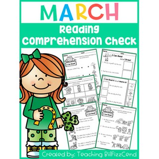 March Reading Comprehension Check PreK, Kindergarten, 1st Special Education, EFL - ESL - ELD