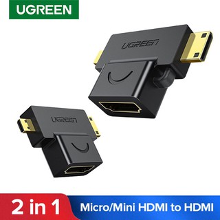 UGREEN(20144) Micro HDMI + Mini HDMI Male to HDMI Female Adapter 2-IN-1 Model