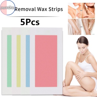 【xijing-cod】5Pcs Nuofei woman Hair Removal Wax Strips Double-sided Leg  Hair Removal Beauty Tool