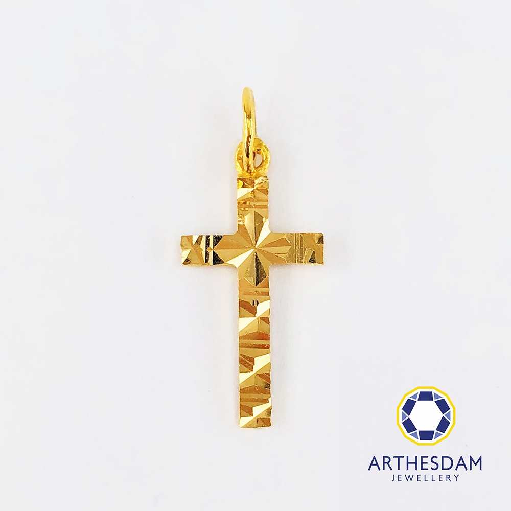 Arthesdam Jewellery 916 Gold Faceted Cross Pendant [จี้]