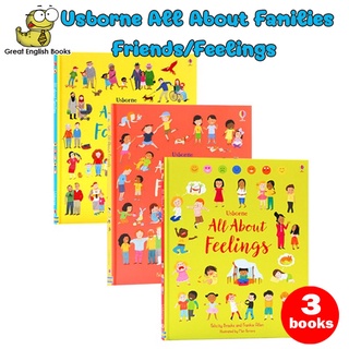 พร้อมส่ง หนังสือบอร์ดบุ๊ค Usborne All About Families/Friends/Feelings หนังสือภาพพร้อมคำศัพท์ภาษาอังกฤษ เหมาะสำหรับ 3ขวบขึ้นไป