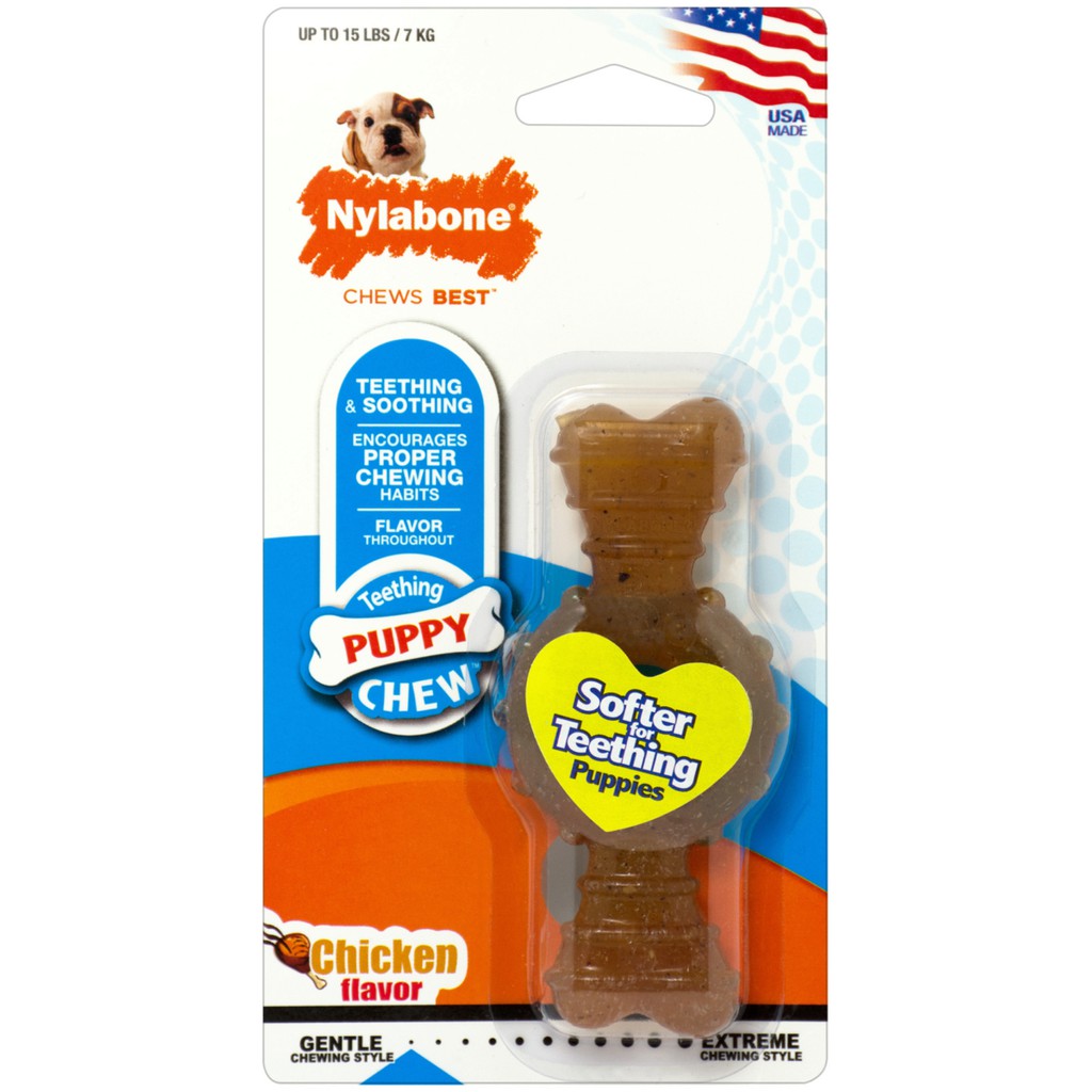 Nylabone Puppy Ring Bone Chicken ไนลาโบน กระดูกวงแหวน ลูกสุนัข รสไก่