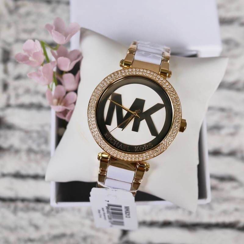พร้อมส่ง นาฬิกาข้อมือผู้หญิง MICHAEL KORS สายสีทูโทน ขาว-ทอง MK6313