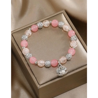 กำไลข้อมือแฟชั่น กำไลข้อมือจี้หอยเชลล์ น่ารักๆ Shell&amp; Pearl Charm Bracelet(ส่งจากไทย)