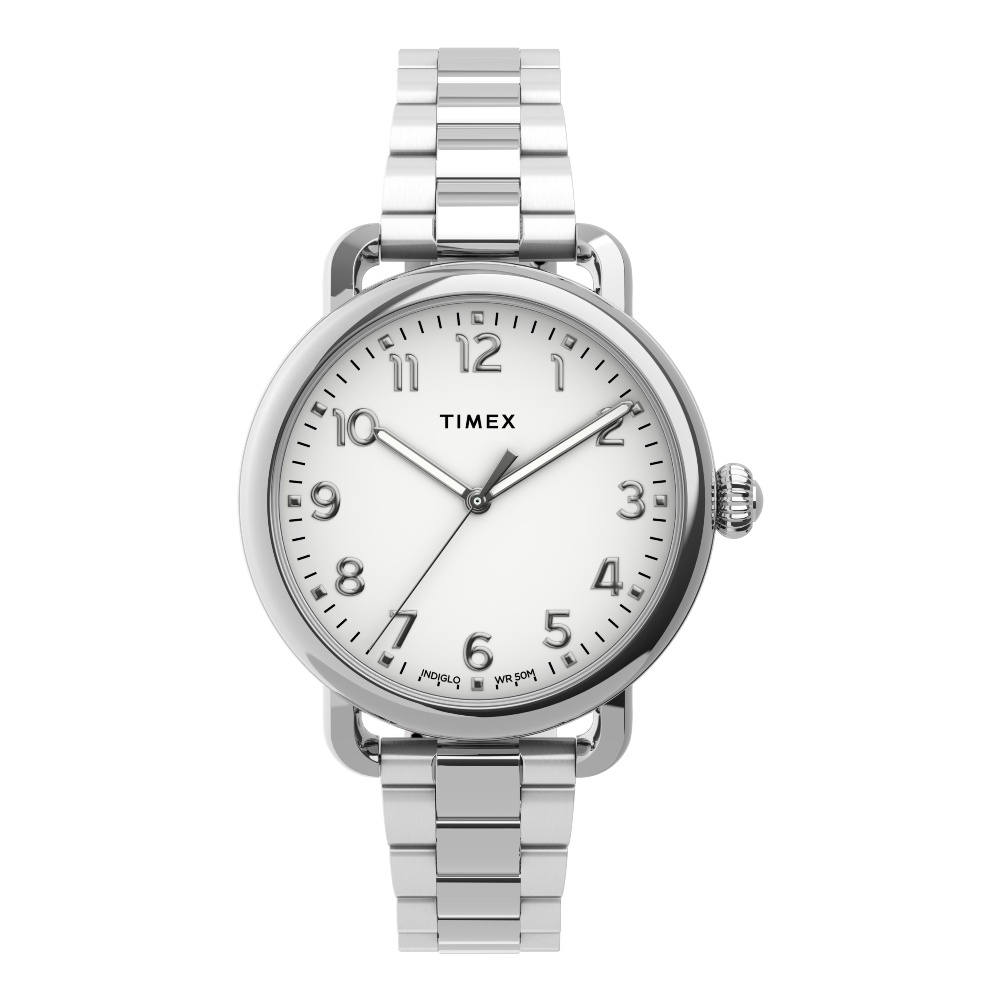 Timex TW2U13700 Standard นาฬิกาข้อมือผู้หญิง สายสแตนเลส หน้าปัด 34 มม.