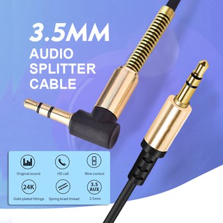 สายสัญญาณเสียง สาย Audio Cable สาย AUX3.5mm to 3.5 mm  Audio Cable หัว 90 องศา ยาว 1 เมตร