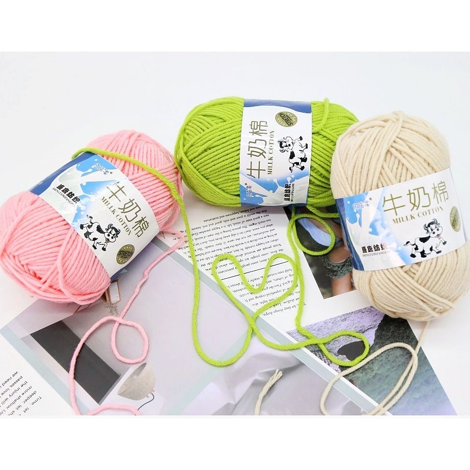 ไหมพรมคอตตตอนนม5Plyชุดที่3✨พร้อมส่งค่ะ✨ (Milk Cotton Yarn) ไหมพรมถัก DIY ไหมพรมนุ่มๆ 📌เก็บเงินปลายทางได้จ้า COD - รูปที่ 4