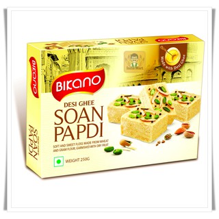 ขนมเค้กแห้งอินเดีย Soan Papdi ยี่ห้อ บิกาโน จากประเทศอินเดีย (300 กรัม) -- Bikano – Soan Papdi (300 grams)