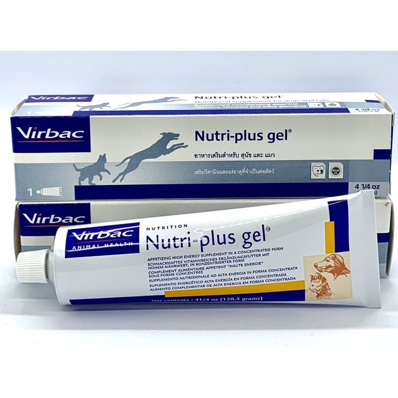 Nutri-plus gel® คืออาหารเสริมวิตามิน แร่ธาตุ และพลังงานสูง รูปแบบเจล เหมาะสำหรับสุนัขและแมวexp. AUG 2023