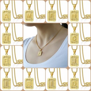 Initial A - Z จี้สร้อยคอรูปตัวอักษร 26 ตัวเครื่องประดับ Unisex