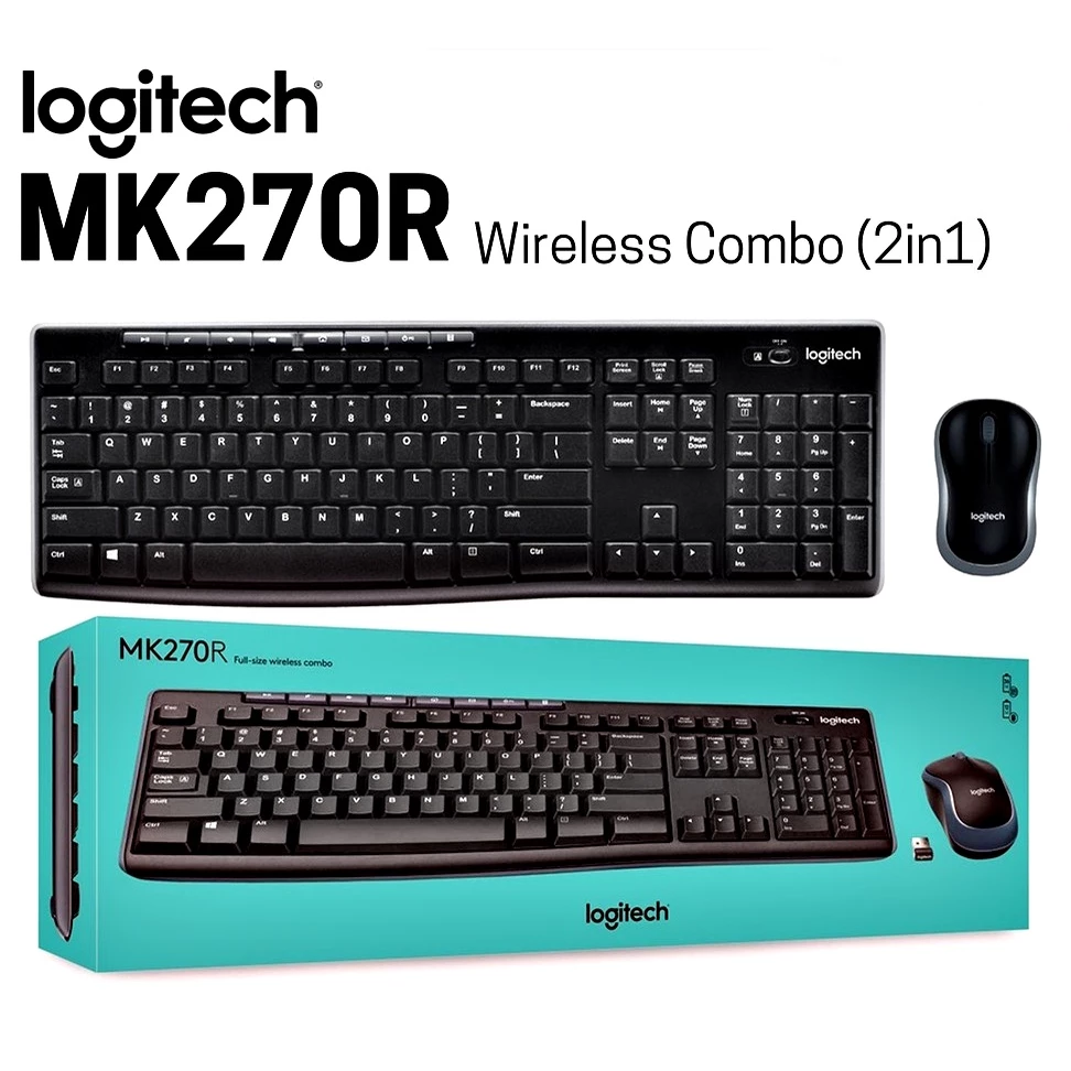 ⚡️คีย์บอร์ดและเมาส์ไร้สาย⚡️ LOGITECH MK270R Wireless Combo Mouse + Keyboard (คีย์ไทย-อังกฤษ) ประกัน 3 ปี