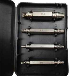 Tools Pro SPEED OUT Damaged Screw Remover Set ชุดสกรูน็อต 4  ชุดสกรูและตัวถอดสกรู ชิ้น ชุดเครื่องมือถอนหัวน็อต / สกรู / ตะปู