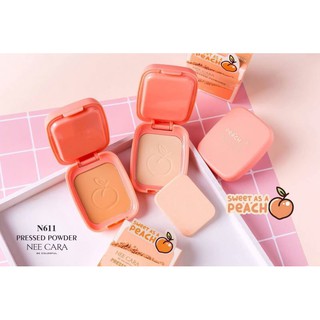 NEE CARA PRESSED POWDER N611  แป้งแข็งคุมมัน สัมผัสเนียน เบลอรูขุมขน ผิวบางเบา**ของแท้ พร้อมส่ง