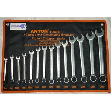 ชุดประแจแหวนข้างปากตาย 14 ชิ้น ANTON 8 mm. - 24 mm. ของแท้ 100 %