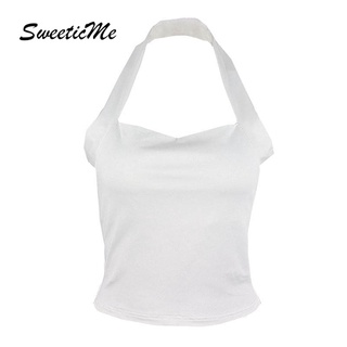 Sweeticme ใหม่ เสื้อสายคล้องคอ เซ็กซี่ เข้ารูป สําหรับผู้หญิง 2022