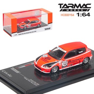 โมเดลรถเหล็ก - Tarmac Works HOBBY64 Model Car - Honda Civic EG6 Motegi Civic Race 2010