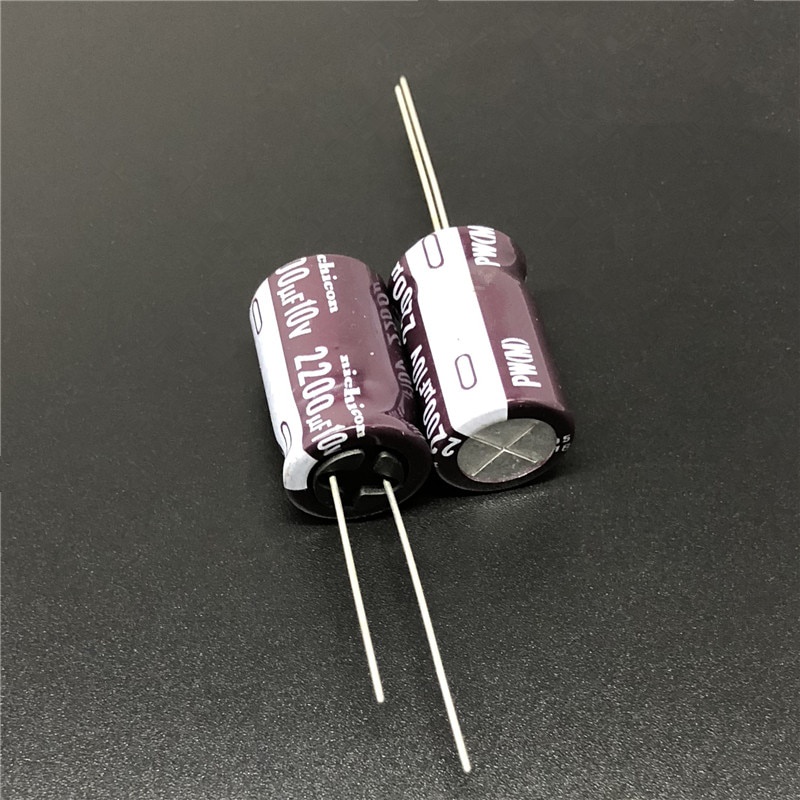 10pcs 2200uF 10V NICHICON PW Series 12.5x20 มม.ความต้านทานต่ํา Long Life 10V2200uF อลูมิเนียม Electrolytic capacitor