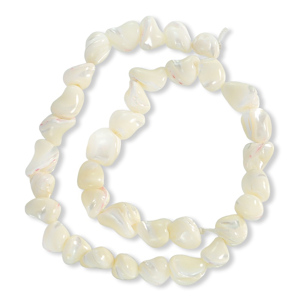 เปลือกหอยแท้ (Shell) เศษหิน (Nugget) 11x13 mm - (LZ-0445 สีขาว)