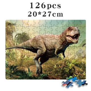 【Jurassic Dinosaurs Theme Jigsaw】จิ๊กซอว์ไม้ รูปไดโนเสาร์ เป็นมิตรกับสิ่งแวดล้อม 55-63 ของเล่นเสริมการเรียนรู้เด็ก 3-8 ปี 126 ชิ้น จิ๊กซอว์ จิกซอ จิ๊กซอว์เด็ก ของเล่นเด็ก