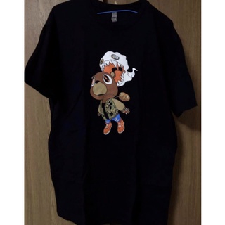 เสื้อยืดแขนสั้น ผ้าฝ้าย พิมพ์ลายหมี Kanye West Takashi Murakami Glow In The Dark Tour AJlpia30GDjina93Size S-5XL