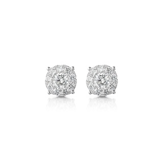 ต่างหูเพชร Simplicity Round Illusion Studs (EC019)