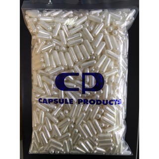 Capsule Products แคปซูลเปล่า สีขาวมุก P.WHITE OP. C/B (เบอร์ 0) บรรจุ 1000 แคปซูล/ห่อ