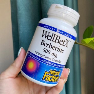 Natural Factors, WellBetX Berberine, 500 mg,​ ออกฤทธิ์ต้านการอักเสบต่างๆ​  60 Vegetarian Capsules