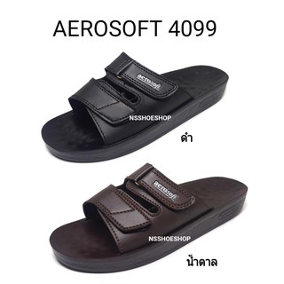 Aerosoft 4099 แอโร่ซอฟ เบอร์ 38-43 รองเท้าแตะ ผู้ชาย สีดำ สีน้ำตาล