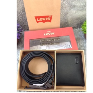 LEVI’S GENUINE LEATHER BELT &amp; WALLET VALUE PACK แท้💯%