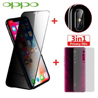 (3 in 1)For oppo realme C3/5/5 i/5 pro oppo A9 2020 Privacy Tempered Glass Film +Camera lens film+Carbon Fiber Back Film