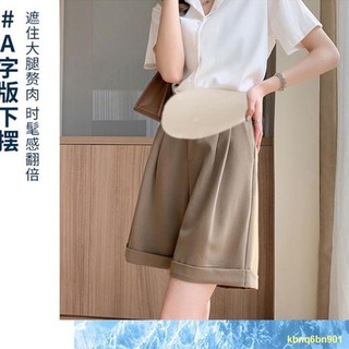 📛จัดส่งด่วน #🛑Summer new style maternity suit shorts, Thin Women s outerwear, wide-legged A-shaped large size Five- กา