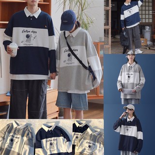 M49:เสื้อแขนยาวคอเชิ้ตพิมพ์ลาย.อวกาศ สวยไม่หนา ดีไซน์เก๋น่ารักมากๆ พร้อมส่งไม่