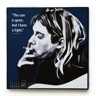 Kurt Cobain #3 เคิร์ท โคเบน นักร้องนำ วง Nirvana เนอร์วานา รูปภาพ​ติดผนัง pop art กรอบรูป คำคม แต่งบ้าน ของขวัญ ของสะสม