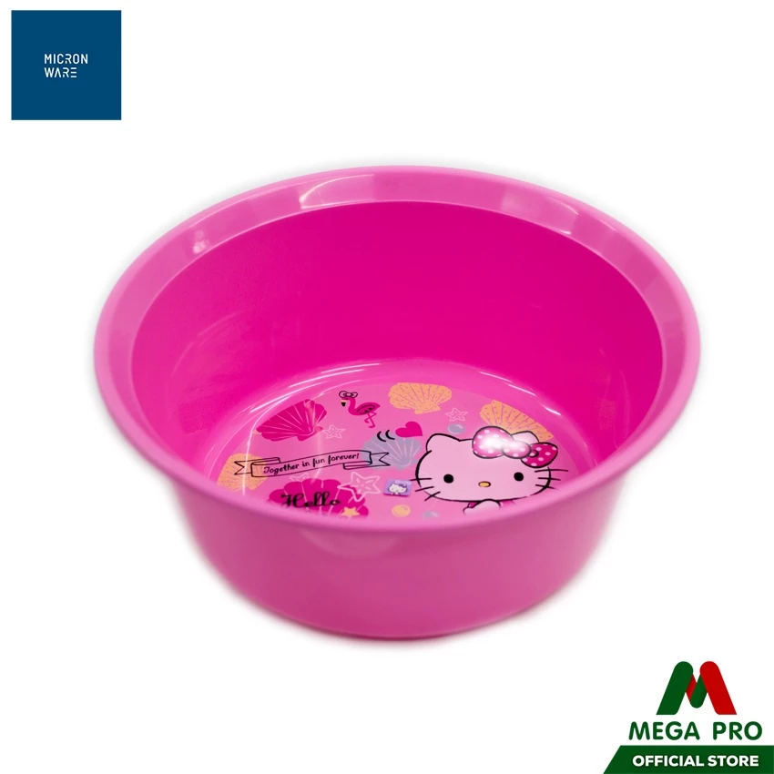Megapro - Micronware กะละมังพลาสติก Hello Kitty 30 CM ลายลิขสิทธิ์แท้ คิตตี้ สีชมพู ความจุ 4.5 ลิตร