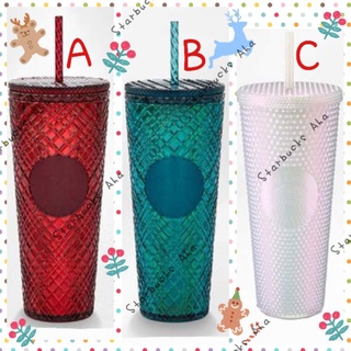 Starbucks แก้วหนาม Icy be Bling/Jeweled Blue/Jeweled Red/Bling Pink Gritter/พวงกุญแจจิ๋ว‼️พร้อมส่ง‼️