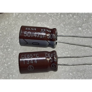 Elna RA2 47uf 50v (ราคา5ตัว) capacitor ตัวเก็บประจุ คาปาซิเตอร์ audio grade เกรด ออดิโอ