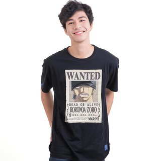 Dextreme เสื้อยืดวันพีซ (DOP-790) ลาย WANTED โซโล ZORO มี สีกรม และ สีดำ