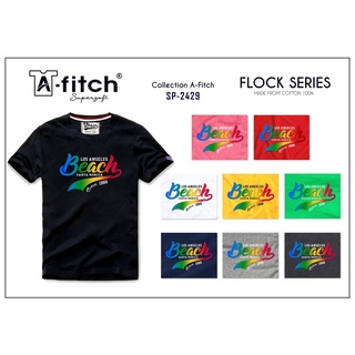 A-FITCH Supersoft T-Shirt SP-2429 เสื้อยืด คอกลม สกรีนกำมะหยี่ ลายสวย ผ้านุ่ม สวมใส่สบาย