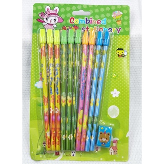 ดินสอไม้ HB สำหรับโรงเรียน แพค 10แท่ง (คละสี) ดินสอ เครื่องเขียน อุปกรณ์การเรียน ดินสอHB