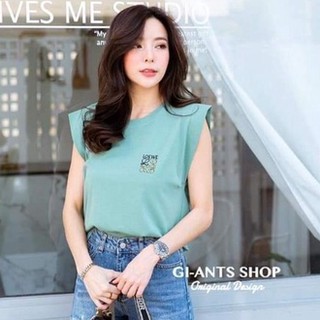 ป้าย Gi-ants เสื้อยืดเสริมบ่า แขนล้ำ