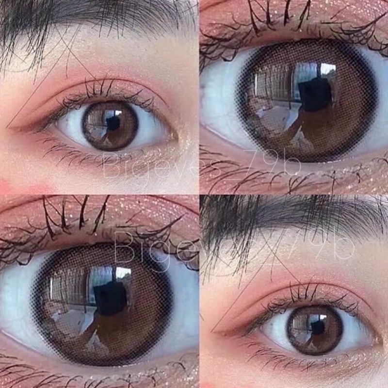 (สายตาปกติและสั้น) Brown สีน้ำตาลธรรมชาติ สายตาปกติ สายตาสั้น ขนาดมินิ Mini กรองแสง uv (บิ๊กอาย คอนแทคเลนส์ Bigeye)