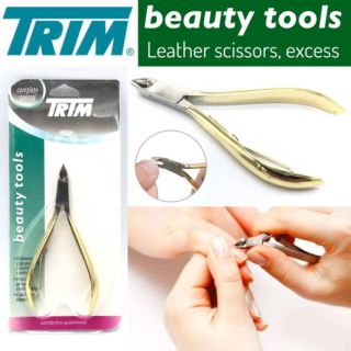 Trim Beauty Tools Leather Scissors กรรไกรตัดหนัง ปลายแหลม คมมมาก สแตนเลส ด้ามทอง